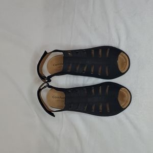 Comfortiva Faye Sandals With Pillowtop Black Women's Size US 9N